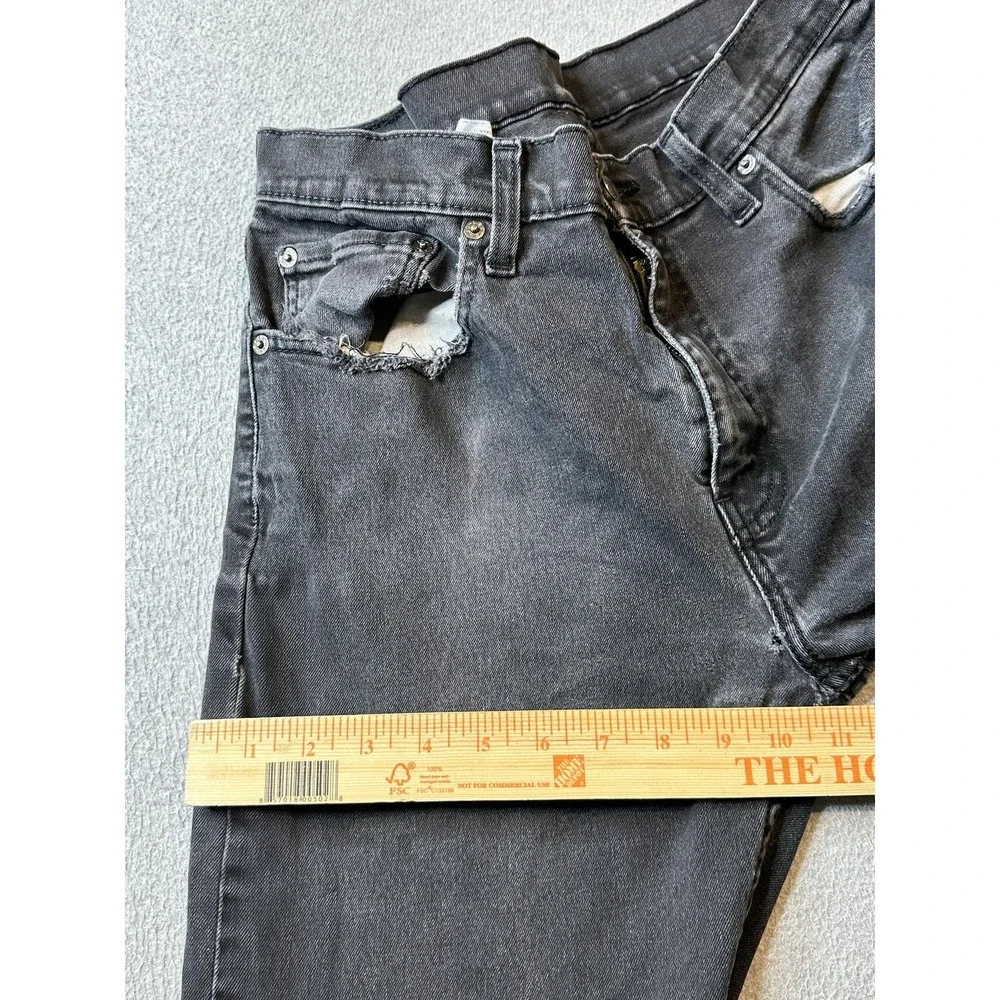 Levi's 512 Jeans Mens 31x29 Black Slim Taper Stretch Distressed‎ PC9 28833-0787